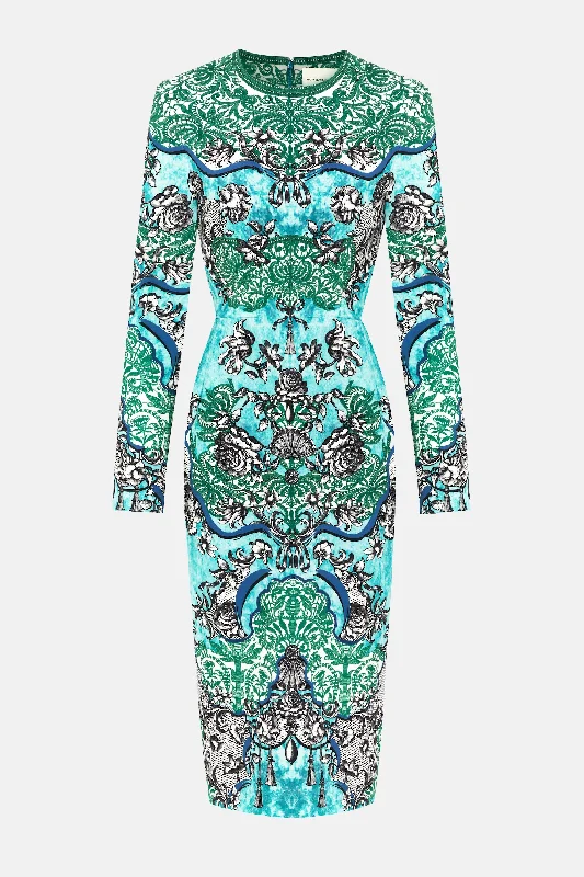 Now or Never Naomi Dress Rocaille Lace Cyan