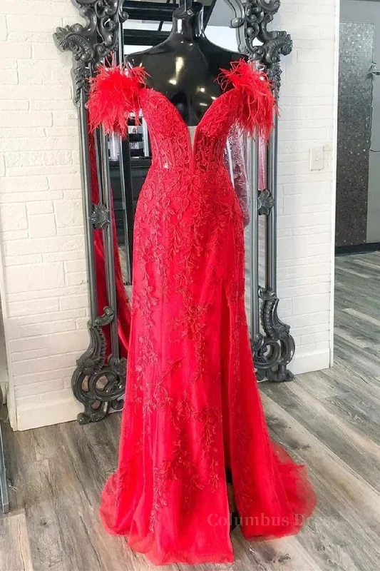 Markdowns V Neck Mermaid Off Shoulder Red Lace Long Corset Prom Dress, Mermaid Red Corset Formal Dress, Red Lace Evening Dress outfit Markdowns V Neck Mermaid Off Shoulder Red Lace Long Corset Prom Dress, Mermaid Red Corset Formal Dress, Red Lace Evening Dress outfit