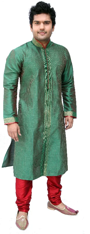 Limited Edition Green Pathani Kurta Sherwani - Indian Ethnic Wear for Men