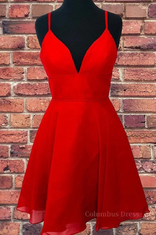Can't Be Beat A Line V Neck Open Back Red Short Corset Prom Dress, Backless Red Corset Homecoming Dress outfit Can't Be Beat A Line V Neck Open Back Red Short Corset Prom Dress, Backless Red Corset Homecoming Dress outfit