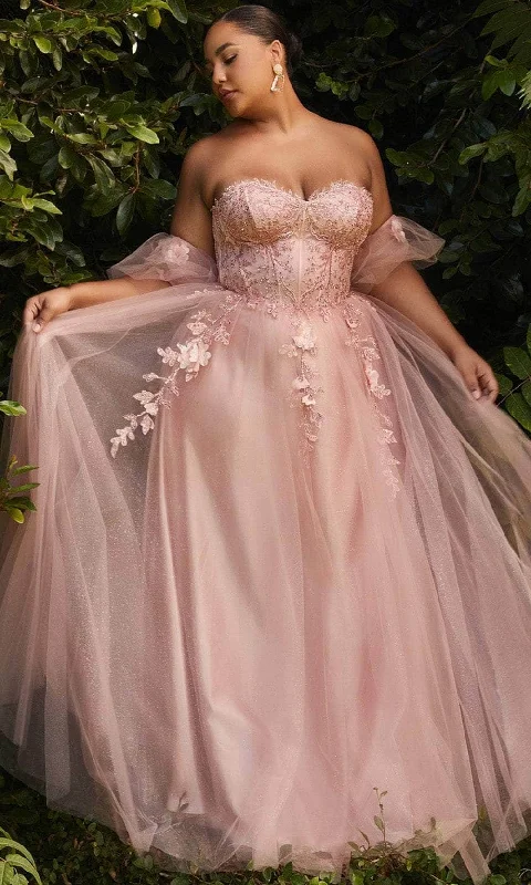 Savings Galore Ladivine CD0191C - Glitter Print A-line Prom Dress