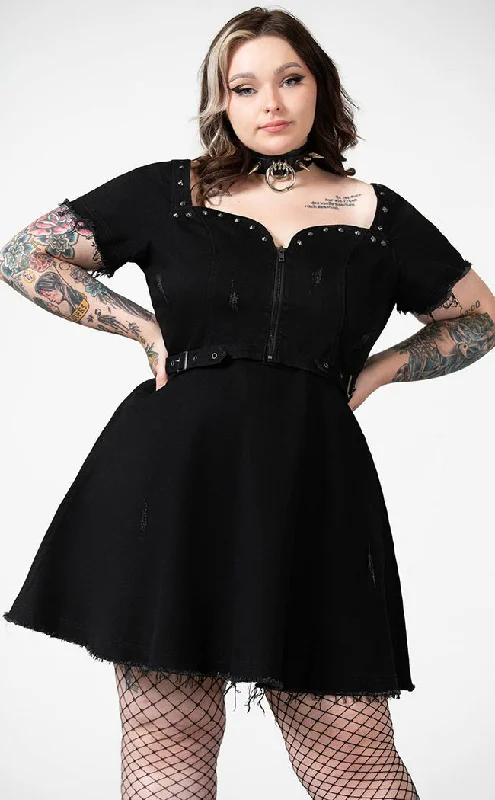 Daily Deals Time Out Zip Denim Dress