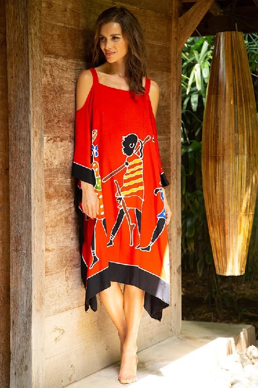 Lowest Price SHU-SHI Women's Hand Painted Tribal Poncho Dress | Loose Beach Cover Up | Short Cold Shoulder Tunic with Cut Outs Lowest Price SHU-SHI Women's Hand Painted Tribal Poncho Dress | Loose Beach Cover Up | Short Cold Shoulder Tunic with Cut Outs