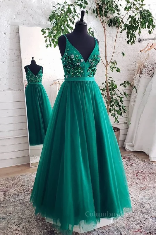 Year-End Sale A Line V Neck Open Back Green Floral Long Corset Prom Dresses, Open Back Green Corset Formal Evening Dresses outfit Year-End Sale A Line V Neck Open Back Green Floral Long Corset Prom Dresses, Open Back Green Corset Formal Evening Dresses outfit