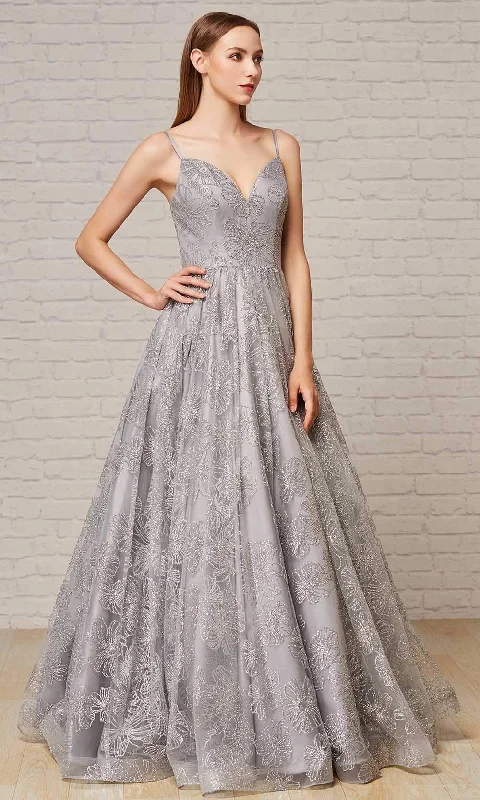 Loyalty Reward J'Adore Dresses - J18022 Floral Glitter Print A-Line Gown