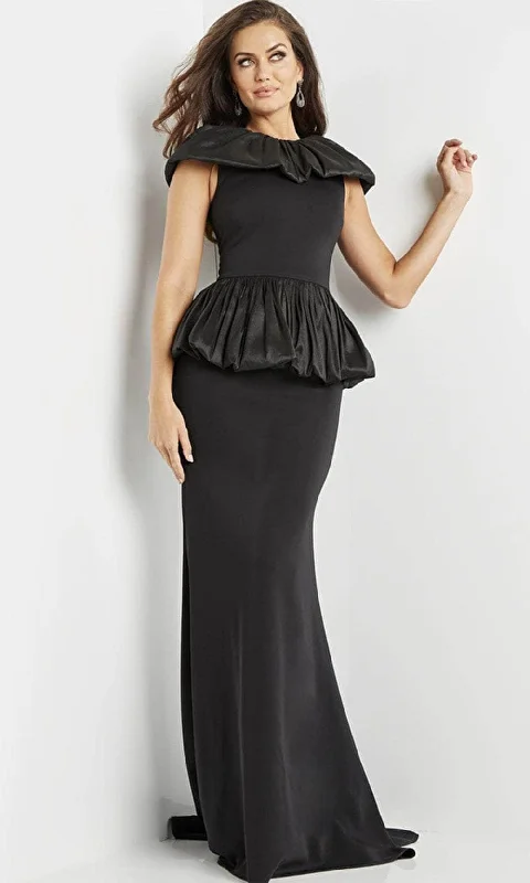 Can't Miss Jovani 09997 - Crew Ruffle Neck Evening Dress