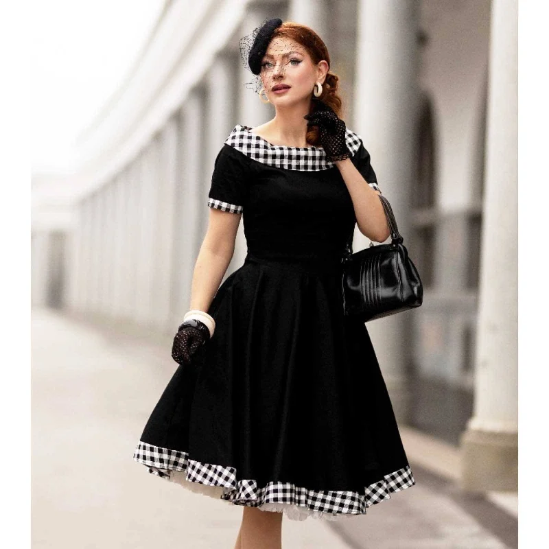 Crazy Savings Dolly and Dotty Darlene 50s Dress - Black/Gingham