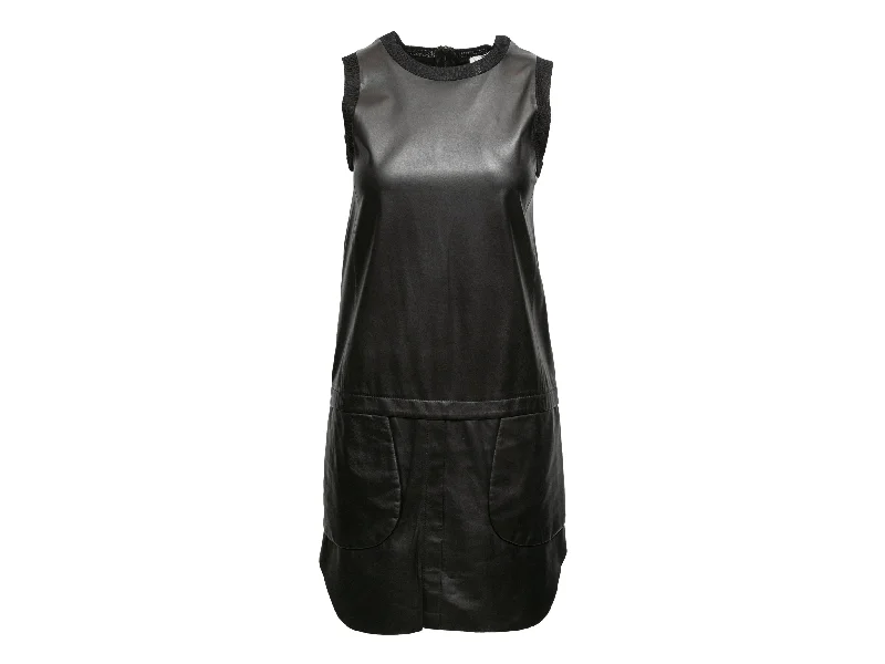 Season Finale Sale Black Derek Lam 10 Crosby Sleeveless Leather Dress Size US 0