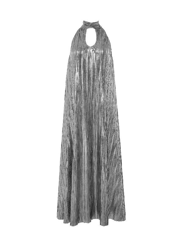 Buy Now Talitha Silver Plisse Maxi Dress