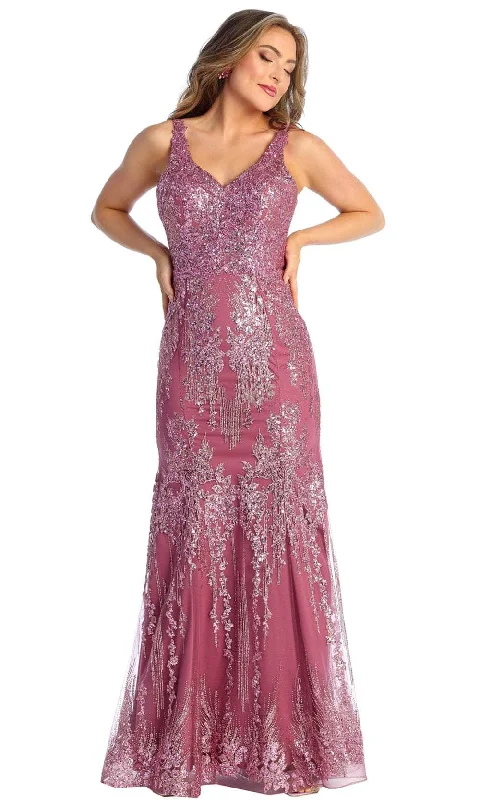 Low Prices May Queen RQ7941 - Sequined Cut-out Evening Dress