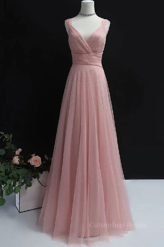 Super Bargain Simple pink tulle long Corset Prom dress pink tulle evening dress outfit Super Bargain Simple pink tulle long Corset Prom dress pink tulle evening dress outfit