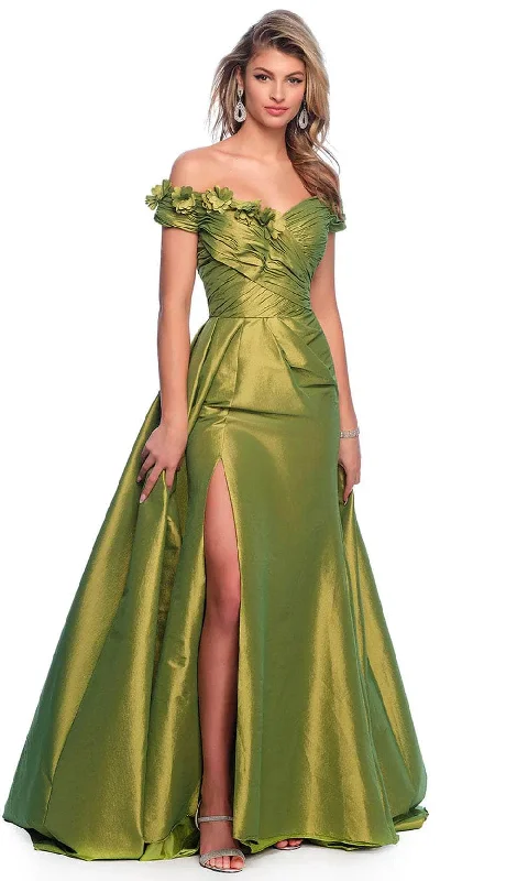Huge Discounts Dave & Johnny 11581 - Floral Appliqued Off Shoulder Evening Dress