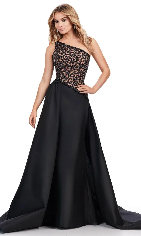 One-DAY Sale Ashley Lauren 11456 - One Shoulder Overskirt Prom Dress