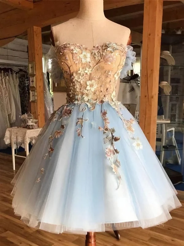 Early Access Off the Shoulder Short Blue Lace Floral Corset Prom Dresses, Off the Shoulder Short Blue Lace Graduation Corset Homecoming Dresses outfit Early Access Off the Shoulder Short Blue Lace Floral Corset Prom Dresses, Off the Shoulder Short Blue Lace Graduation Corset Homecoming Dresses outfit
