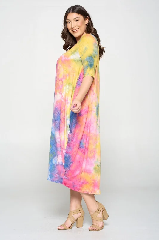 Hot Deal Tie Dye Harem Midi Dress