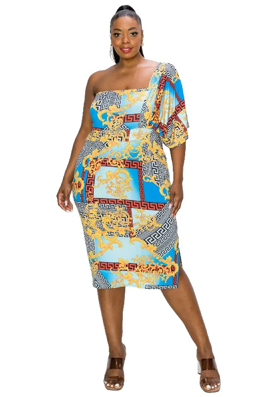 Limited Edition Sofia One Shoulder Midi Dress