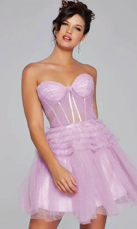 Limited Quantity Jovani 40467 - Sweetheart Ruffled A-Line Cocktail Dress