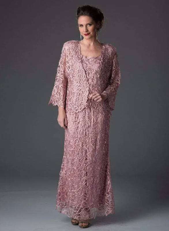 New Markdowns Soulmates C710 - Lace Illusion Sleeves Mother Of The Bride Dress