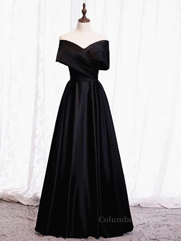 Lowest Price Off the Shoulder Black Long Corset Prom Dresses with Corset Back, Black Off the Shoulder Corset Formal Evening Dresses outfit