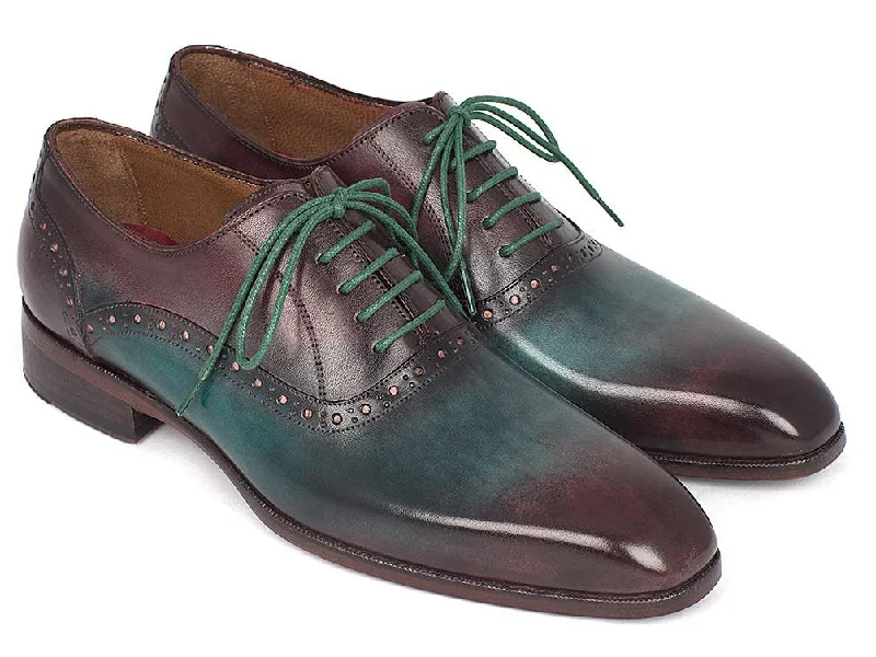 Instant Discount Paul Parkman Men's Green & Bordeaux Plain Toe Oxfords Shoes (ID#GH88BB) Instant Discount Paul Parkman Men's Green & Bordeaux Plain Toe Oxfords Shoes (ID#GH88BB)