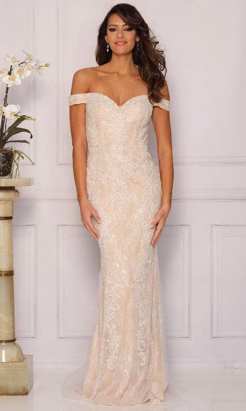 Limited Availability Dave & Johnny Bridal A10321 - Laced Off-Shoulder Bridal Gown