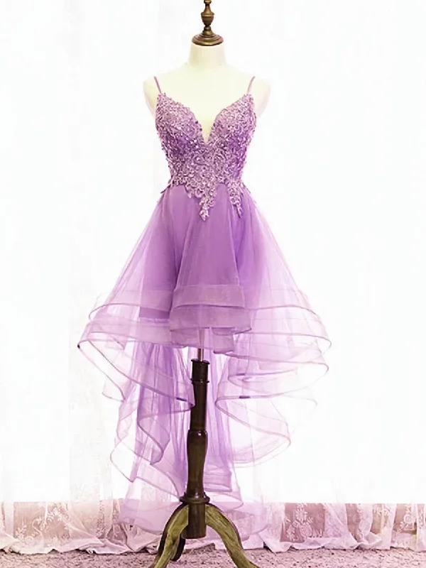 Deal Dash Purple High Low Lace Corset Prom Dresses, Light Purple High Low Lace Corset Formal Corset Homecoming Dresses outfit Deal Dash Purple High Low Lace Corset Prom Dresses, Light Purple High Low Lace Corset Formal Corset Homecoming Dresses outfit