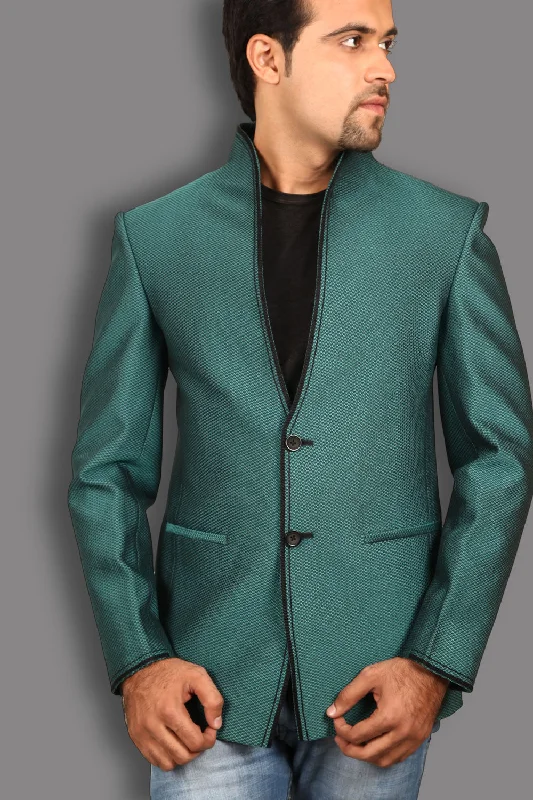 Price Drop Alert Graceful Green Linen Blazer for Men