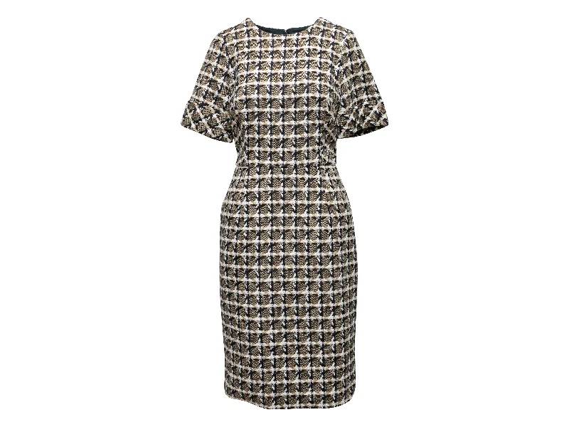 Take Advantage Black & Multicolor Oscar de la Renta Patterned Dress Size US 8