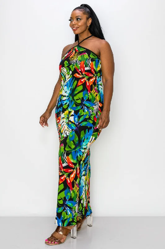 Price Drop Kehlani Halter Neck Maxi Dress