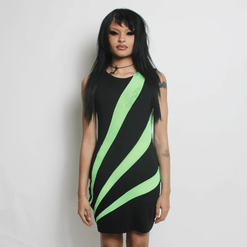 Quick Sale LASER DRESS BLACK / GREEN
