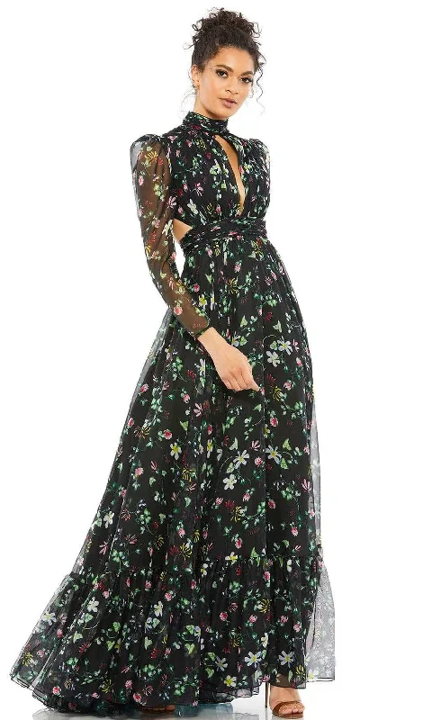 Special Promotion Mac Duggal Evening - 67942D High Neck Floral Evening Dress
