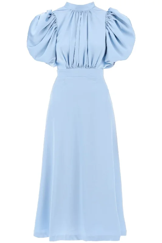 Super Sale Rotate midi satin dress with balloon sleeves