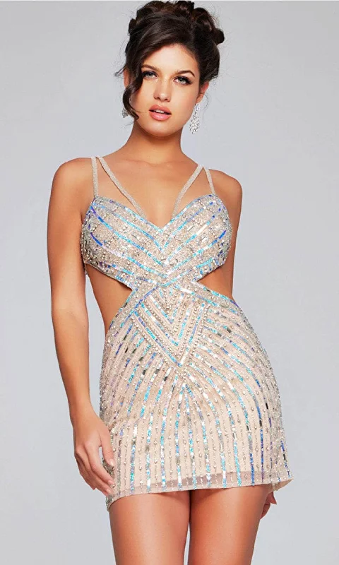 Limited Availability Jovani 400610 - Sequin Sleeveless Cocktail Dress