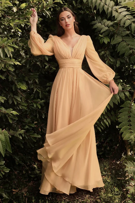 Limited Time Discount Long Sleeve Chiffon Gown by Cinderella Divine CD0192