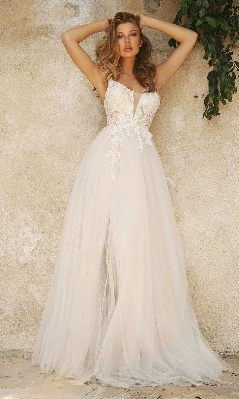 Discount Days Ladivine Bridal - CB072W Sleeveless Layered Tulle Gown