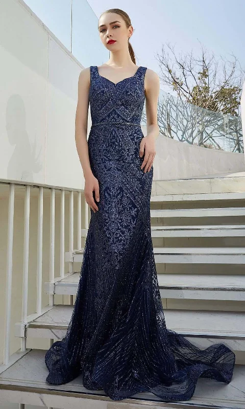 Midnight Madness J'Adore Dresses - J19012 Sleeveless Textured Sheath Long Gown