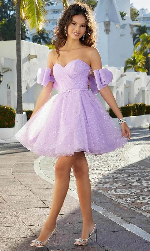 Exclusive Online Offer Mori Lee 9592 - Glitter Bow Sleeves Cocktail Dress
