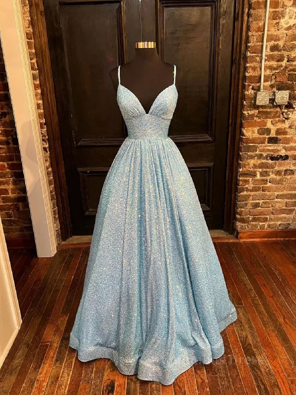 YEAR-End Sale Simple v neck sequin long Corset Prom dress, blue sequin Corset Formal dress outfit YEAR-End Sale Simple v neck sequin long Corset Prom dress, blue sequin Corset Formal dress outfit