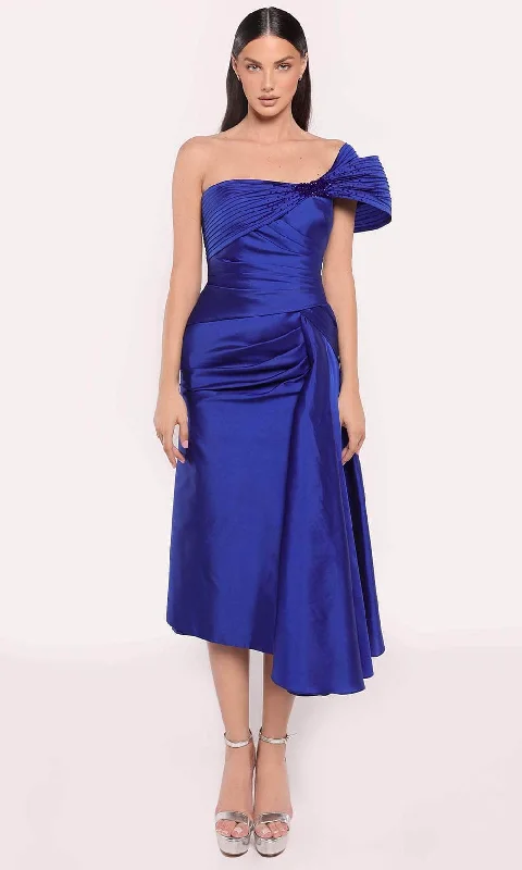 Shop and Save Tarik Ediz 98796 - Bow Bodice Tea Length Dress