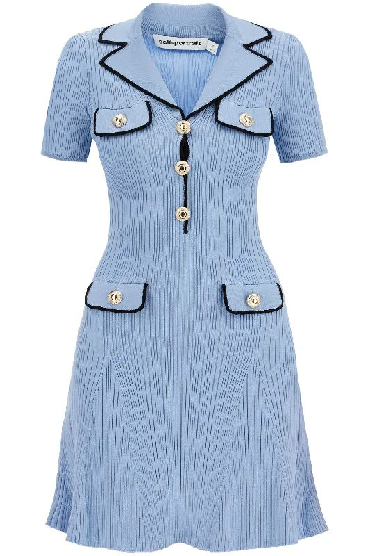 Amazing Deals Self Portrait ribbed knit mini dress with eight