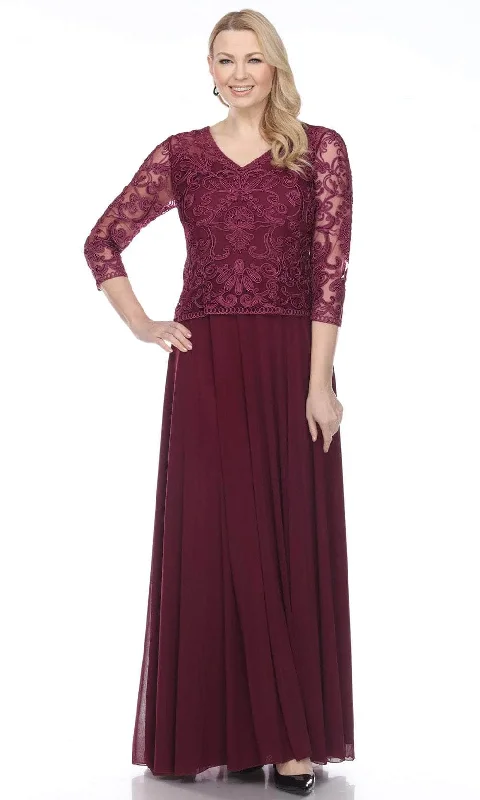 Bargain Prices Soulmates 1901 - Soutache Lace V-Neck Long Dress