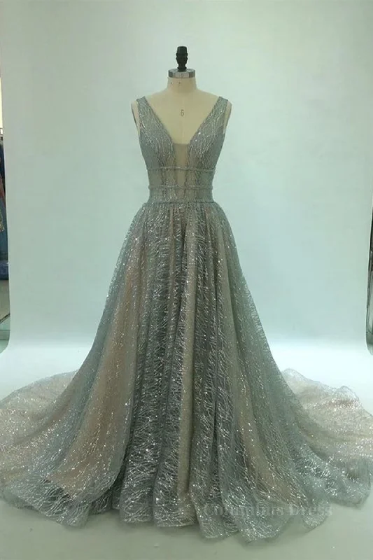 Bargain Prices Shiny V Neck Open Back Champagne Long Corset Prom Dresses, Champagne Corset Formal Graduation Evening Dresses outfit Bargain Prices Shiny V Neck Open Back Champagne Long Corset Prom Dresses, Champagne Corset Formal Graduation Evening Dresses outfit