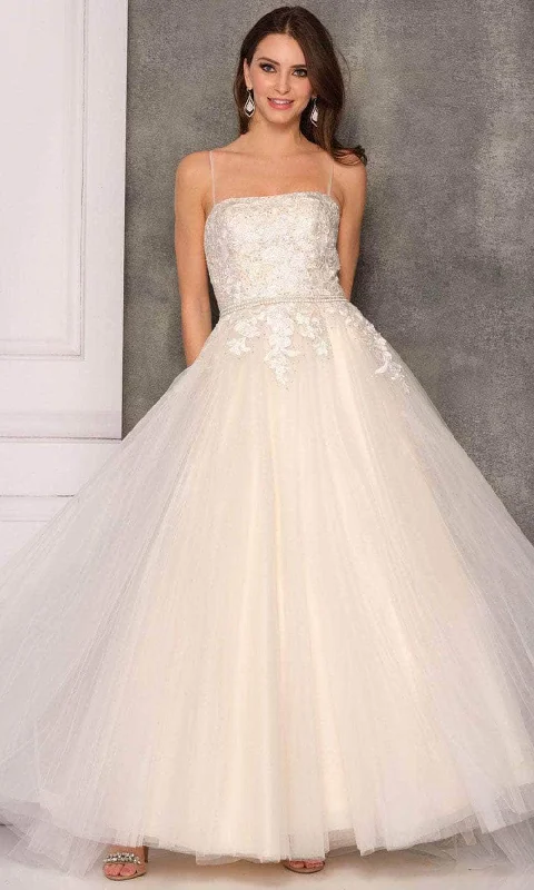 Exclusive Access Dave & Johnny 10736 - Laced Straight-Across Prom Ballgown