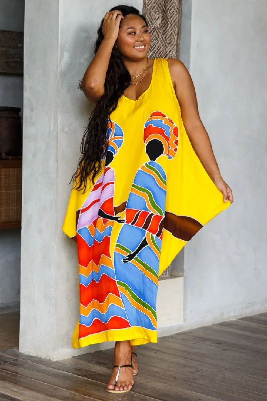 Exclusive Offers SHU-SHI Women's Handpainted Casual Beach Cover-up Loose Tank Sundress for Summer Exclusive Offers SHU-SHI Women's Handpainted Casual Beach Cover-up Loose Tank Sundress for Summer