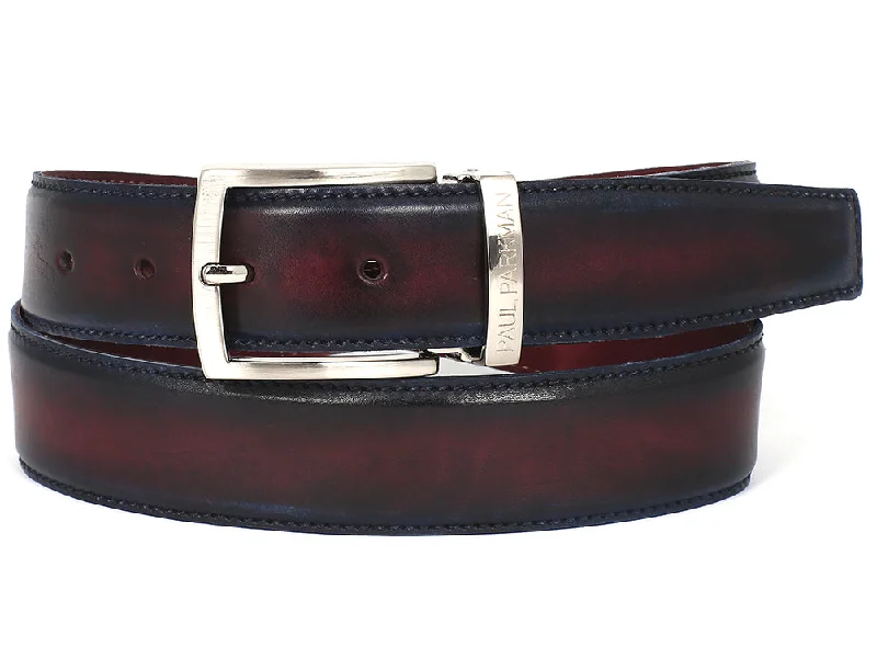 Bargain Prices PAUL PARKMAN Men's Leather Belt Dual Tone Navy & Bordeaux (ID#B01-NVY-BRD) Bargain Prices PAUL PARKMAN Men's Leather Belt Dual Tone Navy & Bordeaux (ID#B01-NVY-BRD)