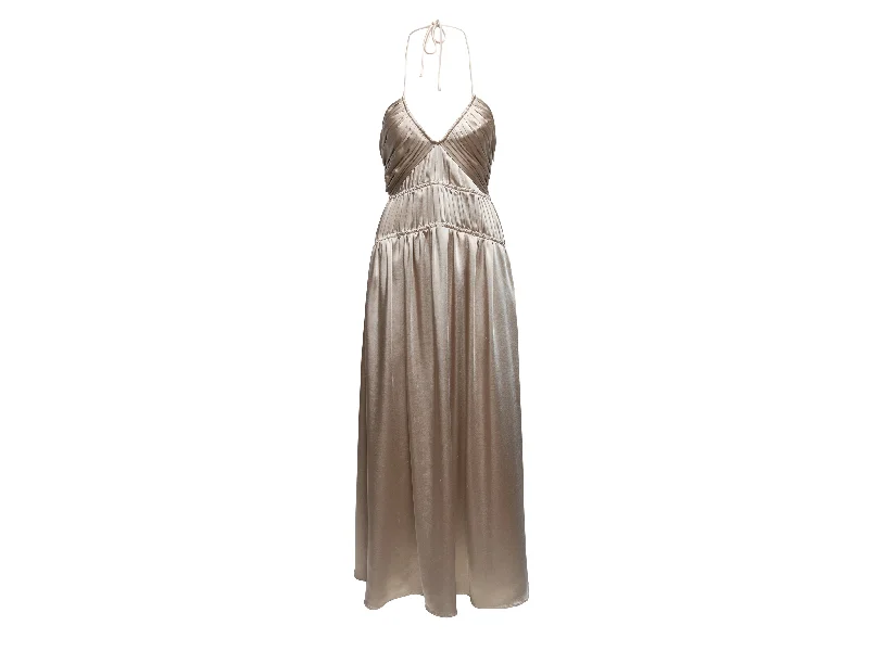 Special Discount Beige Jonathan Simkhai Satin Halter Dress Size US 0
