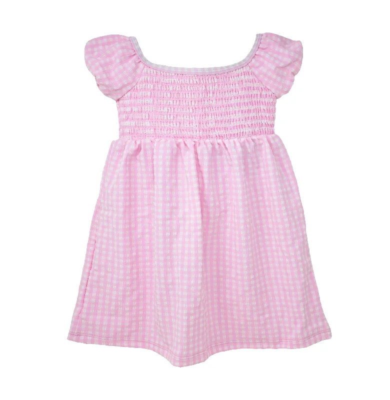 Pink Gingham Seersucker