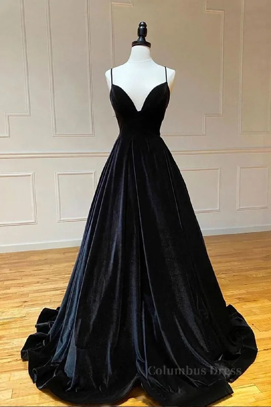 Stock Up and Save A Line V Neck Backless Black Velvet Long Corset Prom Dresses, V Neck Black Corset Formal Dresses, Black Velvet Evening Dresses outfit Stock Up and Save A Line V Neck Backless Black Velvet Long Corset Prom Dresses, V Neck Black Corset Formal Dresses, Black Velvet Evening Dresses outfit