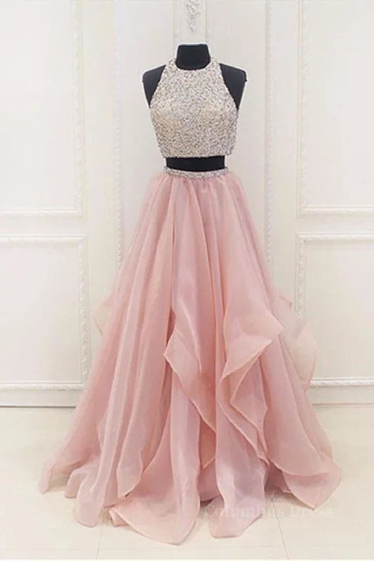 YEAR-End Sale Gorgeous Round Neck Two Pieces Long Corset Prom Dresses, 2 Pieces Corset Formal Evening Dresses outfit YEAR-End Sale Gorgeous Round Neck Two Pieces Long Corset Prom Dresses, 2 Pieces Corset Formal Evening Dresses outfit