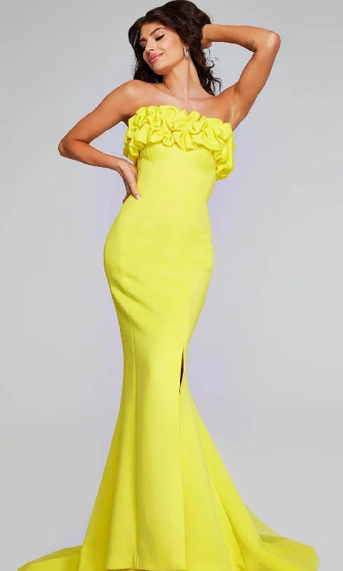 YEAR-End Sale Jovani 38922 - Ruffle Strapless Evening Gown